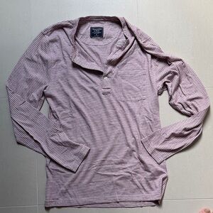 Abercrombie & Finch Burgundy Striped Long Sleeve Henley